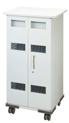 「充電収納保管庫 SWB-22SE4」の本体画像。両扉が閉じられた様子。