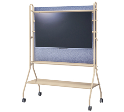 「ディスプレイスタンド」を正面から写した単品画像。棚板カラー：ベージュ、フレームカラー：ベージュ。